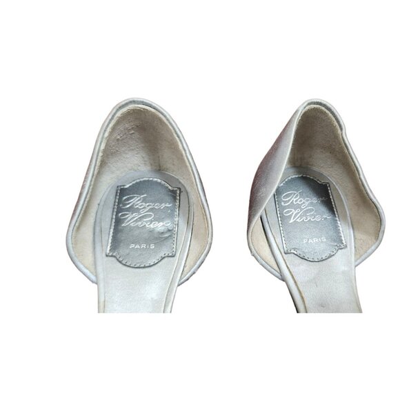 Roger Vivier Paris Ballet Flats Silver  Size EU 37/US 6.5 - Picture 5 of 14